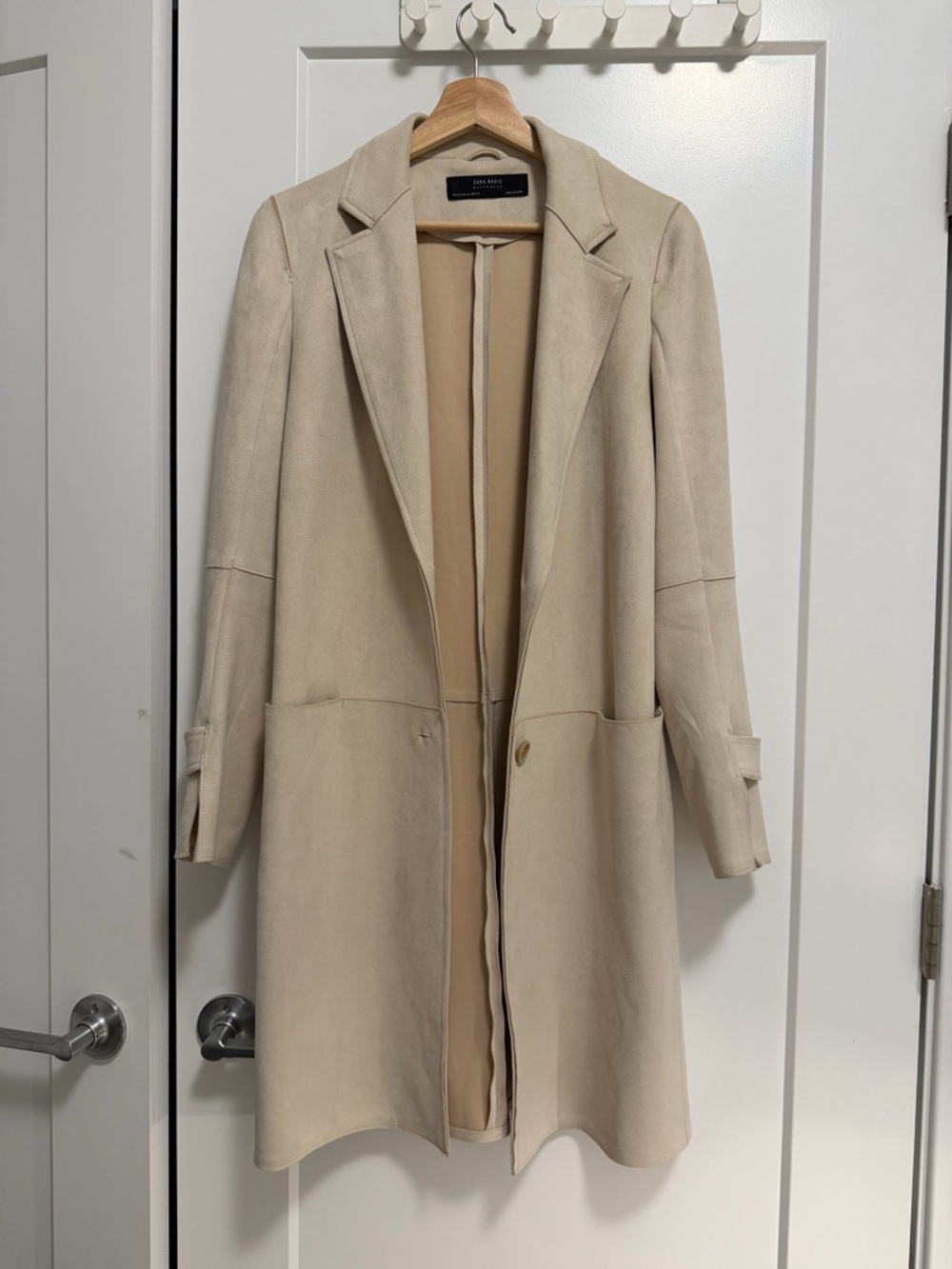 Zara Beige faux suede coat
